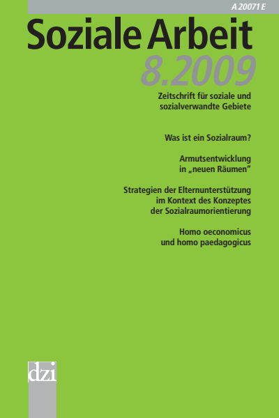 Cover der Ausgabe: Soziale Arbeit Jahrgang 58 (2009), Heft 8