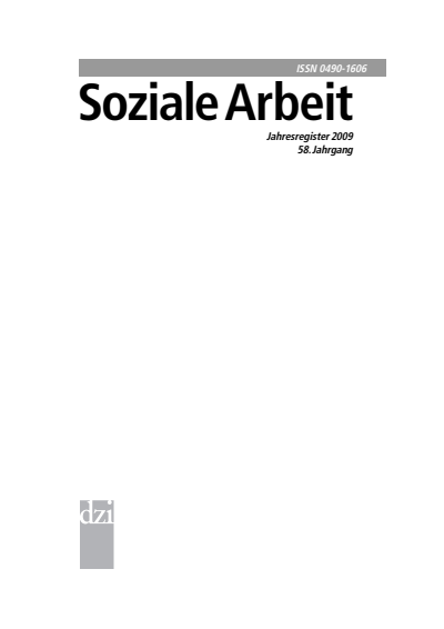 Cover der Ausgabe: Soziale Arbeit Jahrgang 58 (2009), Heft Jahresregister