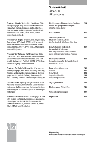 Cover der Ausgabe: Soziale Arbeit Jahrgang 59 (2010), Heft 6