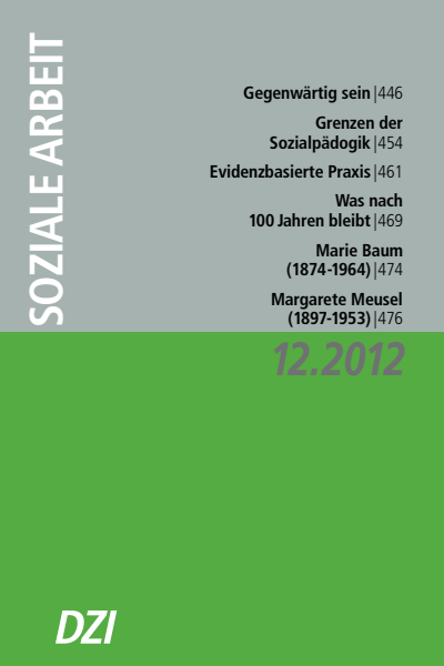 Cover der Ausgabe: Soziale Arbeit Jahrgang 61 (2012), Heft 12