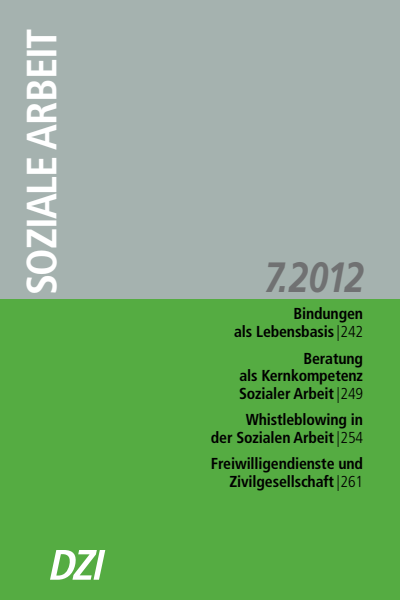 Cover der Ausgabe: Soziale Arbeit Jahrgang 61 (2012), Heft 7