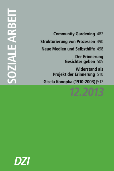 Cover der Ausgabe: Soziale Arbeit Jahrgang 62 (2013), Heft 12