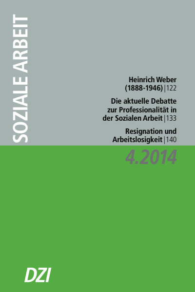 Cover der Ausgabe: Soziale Arbeit Jahrgang 63 (2014), Heft 4