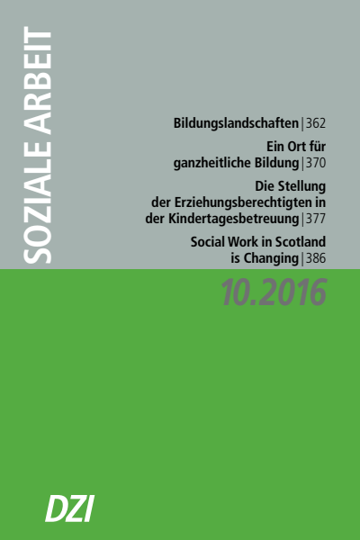 Cover der Ausgabe: Soziale Arbeit Jahrgang 65 (2016), Heft 10