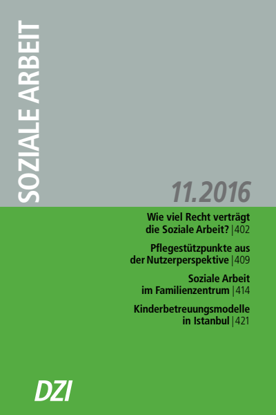 Cover der Ausgabe: Soziale Arbeit Jahrgang 65 (2016), Heft 11