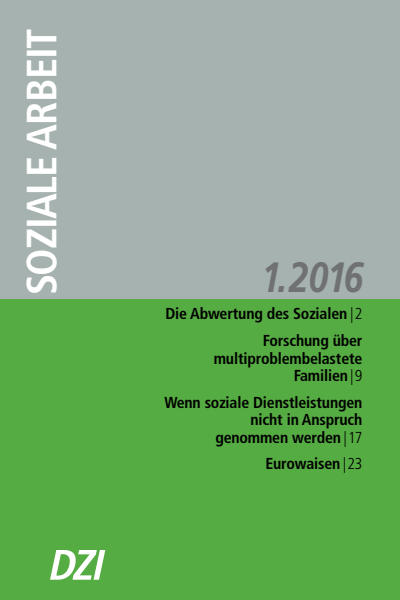 Cover der Ausgabe: Soziale Arbeit Jahrgang 65 (2016), Heft 1