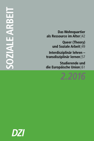 Cover der Ausgabe: Soziale Arbeit Jahrgang 65 (2016), Heft 2