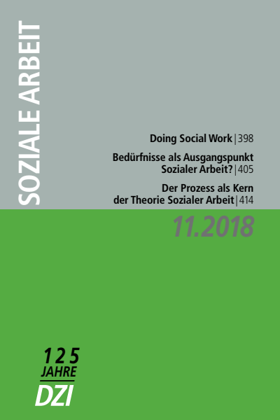 Cover der Ausgabe: Soziale Arbeit Jahrgang 67 (2018), Heft 11