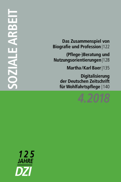 Cover der Ausgabe: Soziale Arbeit Jahrgang 67 (2018), Heft 4