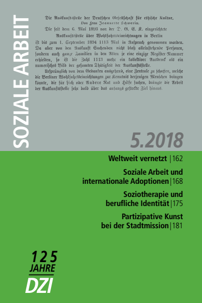 Cover der Ausgabe: Soziale Arbeit Jahrgang 67 (2018), Heft 5