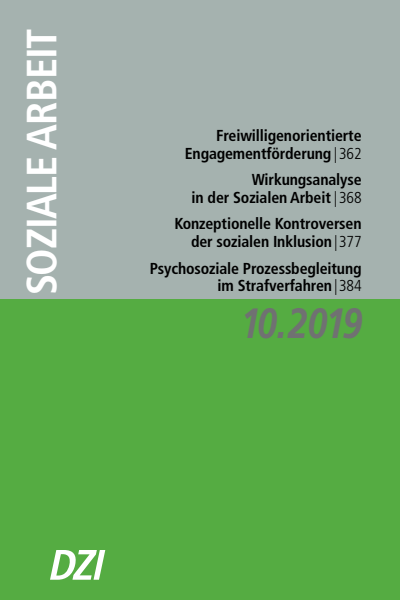 Cover of Volume: Soziale Arbeit Volume 68 (2019), Edition 10