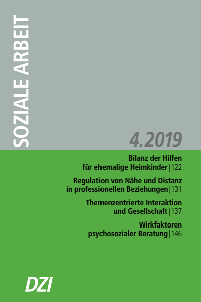 Cover der Ausgabe: Soziale Arbeit Jahrgang 68 (2019), Heft 4