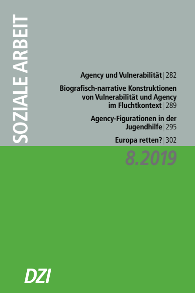Cover der Ausgabe: Soziale Arbeit Jahrgang 68 (2019), Heft 8