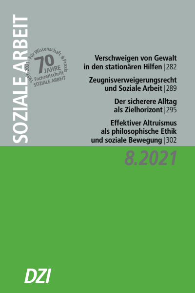 Cover of Volume: Soziale Arbeit Volume 70 (2021), Edition 8