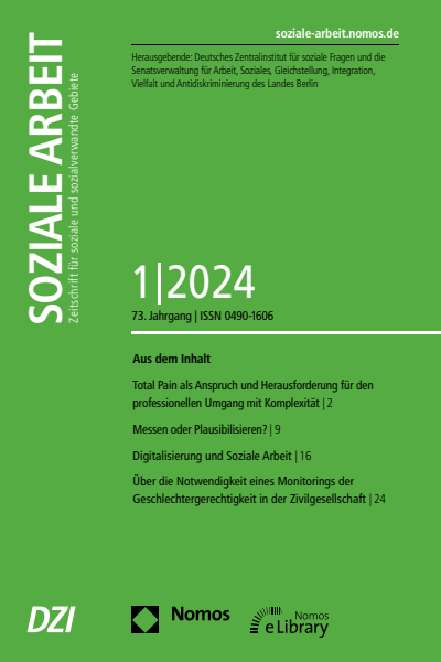 Cover der Ausgabe: Soziale Arbeit Jahrgang 73 (2024), Heft 1