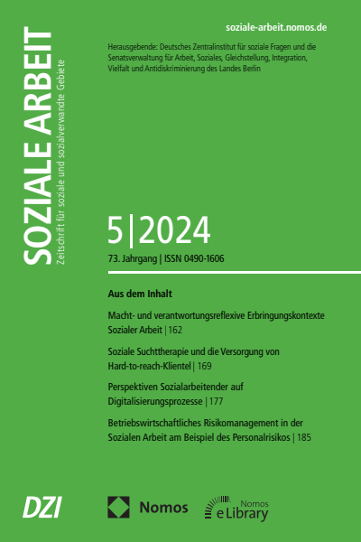 Cover der Ausgabe: Soziale Arbeit Jahrgang 73 (2024), Heft 5