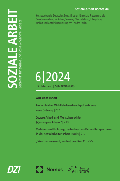 Cover der Ausgabe: Soziale Arbeit Jahrgang 73 (2024), Heft 6