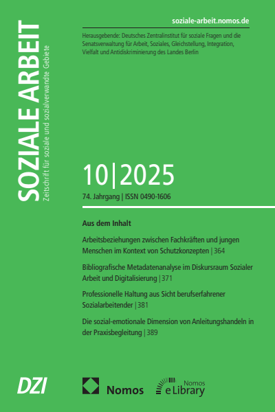 Cover der Ausgabe: Soziale Arbeit Jahrgang 74 (2025), Heft 10