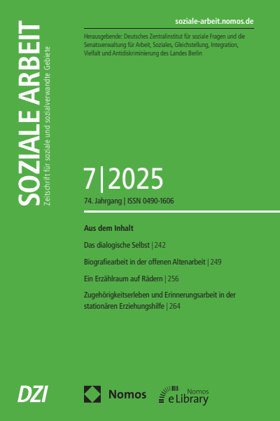 Cover der Ausgabe: Soziale Arbeit Jahrgang 74 (2025), Heft 7