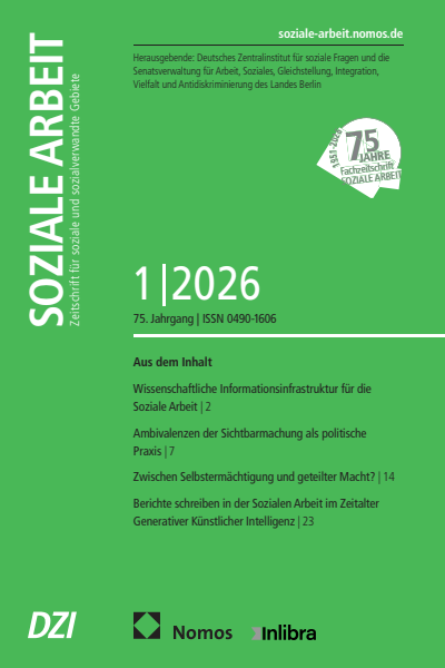 Cover der Ausgabe: Soziale Arbeit Jahrgang 75 (2026), Heft 1