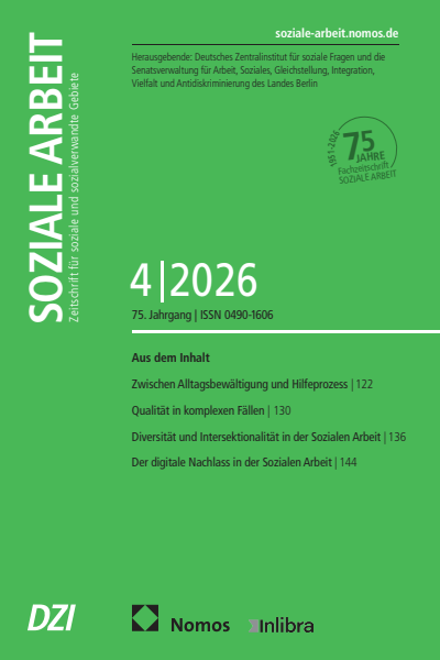 Cover der Ausgabe: Soziale Arbeit Jahrgang 75 (2026), Heft 4