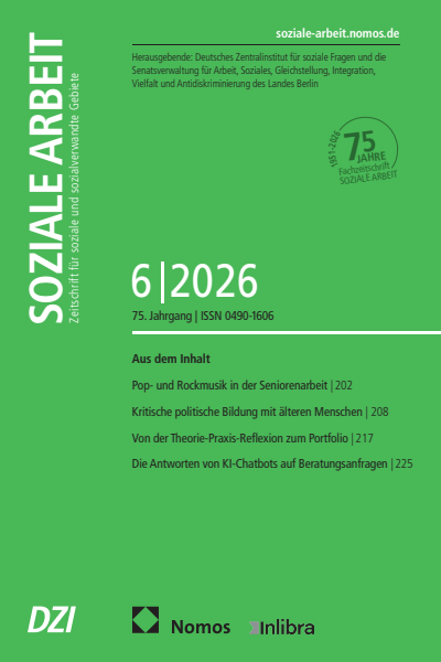 Cover der Ausgabe: Soziale Arbeit Jahrgang 75 (2026), Heft 6