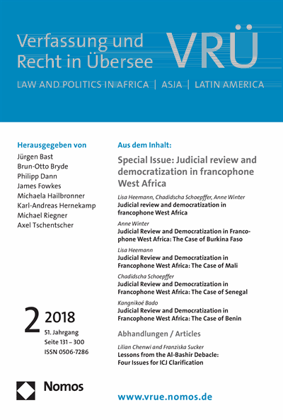 Cover of Volume: VRÜ Verfassung und Recht in Übersee Volume 51 (2018), Edition 2