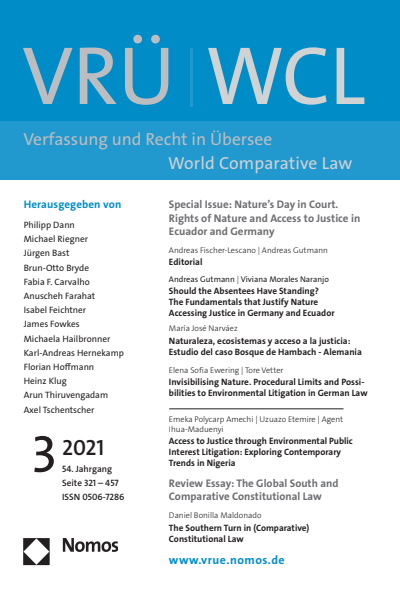Cover of Volume: VRÜ Verfassung und Recht in Übersee Volume 54 (2021), Edition 3
