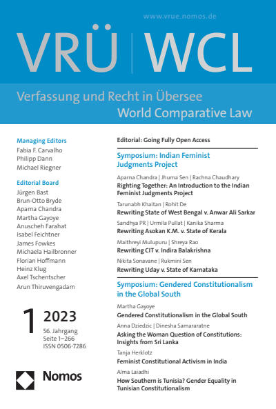 Cover of Volume: VRÜ Verfassung und Recht in Übersee Volume 56 (2023), Edition 1