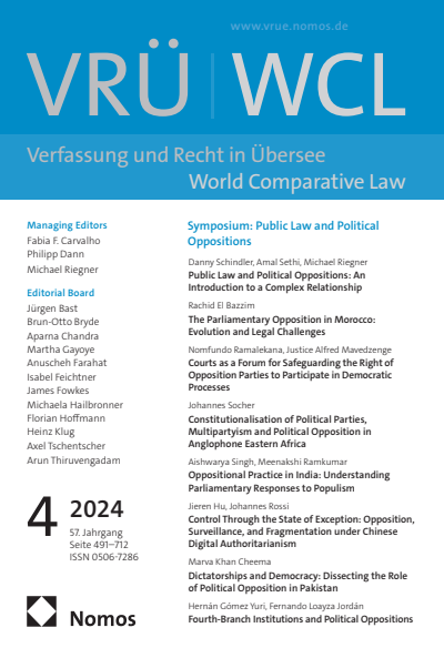Cover der Ausgabe: VRÜ Verfassung und Recht in Übersee Jahrgang 57 (2024), Heft 4