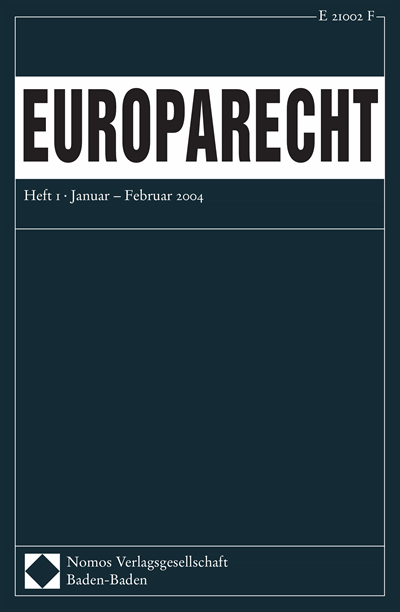 Cover of Volume: Europarecht (EuR) Volume 39 (2004), Edition 1