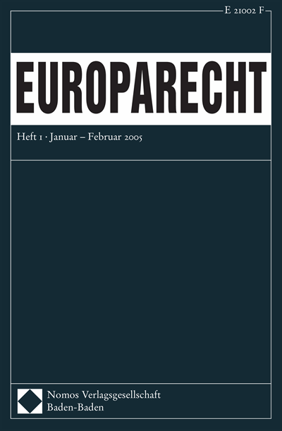 Cover of Volume: Europarecht (EuR) Volume 40 (2005), Edition 1