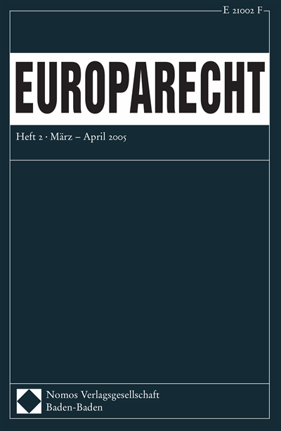 Cover of Volume: Europarecht (EuR) Volume 40 (2005), Edition 2