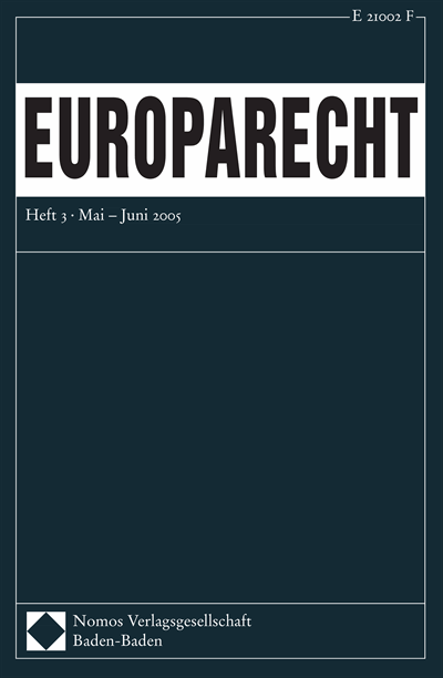Cover of Volume: Europarecht (EuR) Volume 40 (2005), Edition 3