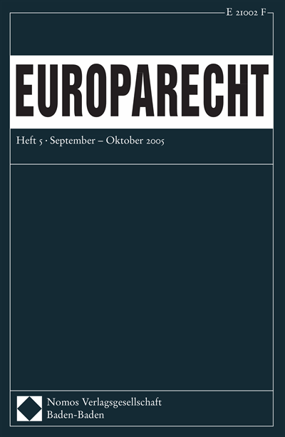 Cover of Volume: Europarecht (EuR) Volume 40 (2005), Edition 5
