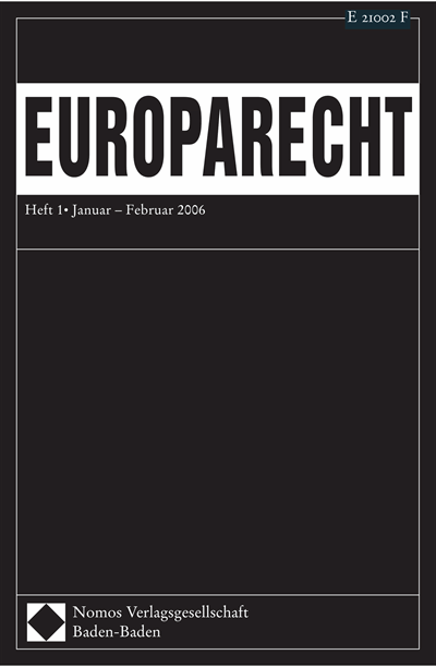 Cover of Volume: Europarecht (EuR) Volume 41 (2006), Edition 1