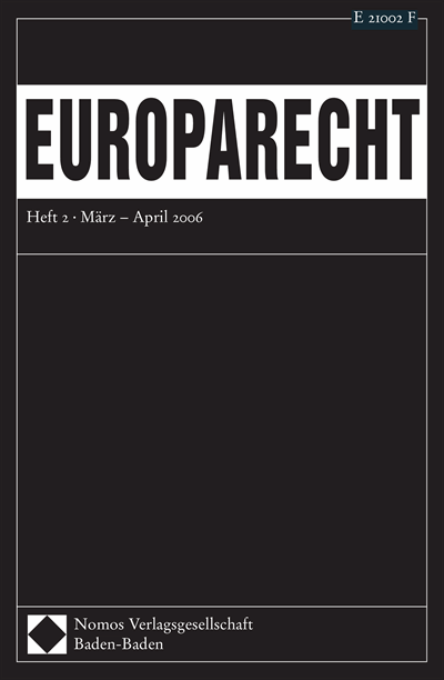 Cover of Volume: Europarecht (EuR) Volume 41 (2006), Edition 2