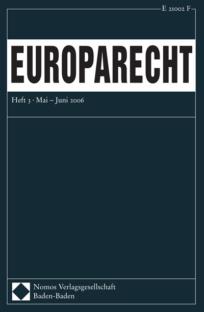 Cover of Volume: Europarecht (EuR) Volume 41 (2006), Edition 3