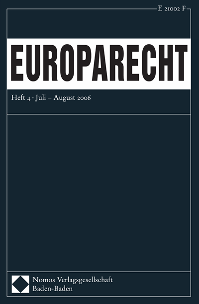 Cover of Volume: Europarecht (EuR) Volume 41 (2006), Edition 4