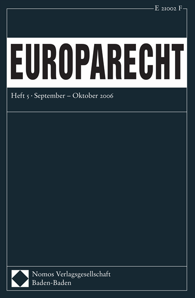 Cover of Volume: Europarecht (EuR) Volume 41 (2006), Edition 5
