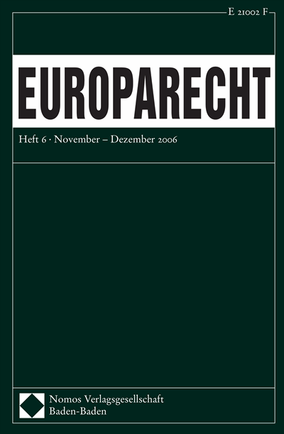 Cover of Volume: Europarecht (EuR) Volume 41 (2006), Edition 6