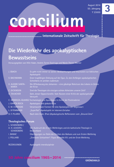 Cover der Ausgabe: Concilium Jahrgang 50 (2014), Heft 3