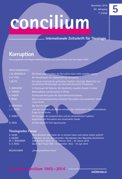 Cover der Ausgabe: Concilium Jahrgang 50 (2014), Heft 5