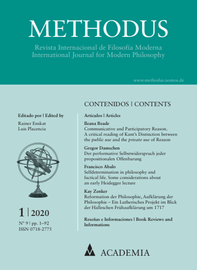 Cover der Ausgabe: Methodus Jahrgang 9 (2020), Heft 1