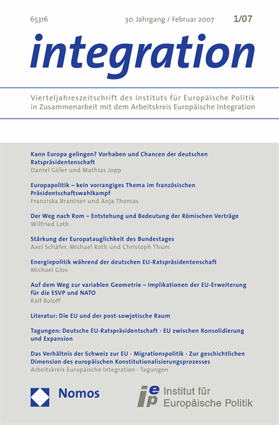 Cover of Volume: integration Volume 30 (2007), Edition 1