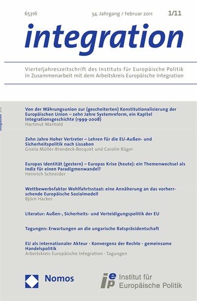 Cover of Volume: integration Volume 34 (2011), Edition 1