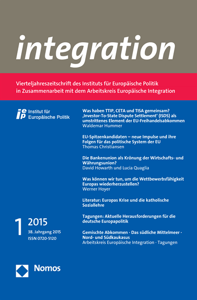 Cover der Ausgabe: integration Jahrgang 38 (2015), Heft 1