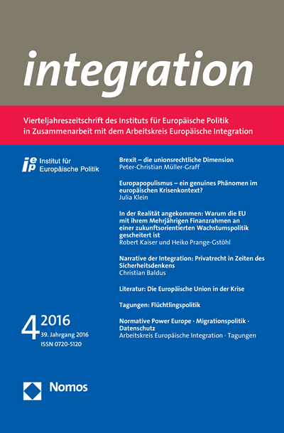 Cover of Volume: integration Volume 39 (2016), Edition 4