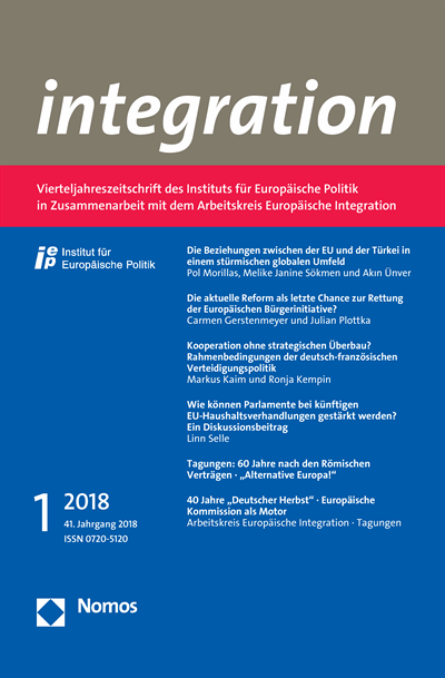 Cover der Ausgabe: integration Jahrgang 41 (2018), Heft 1