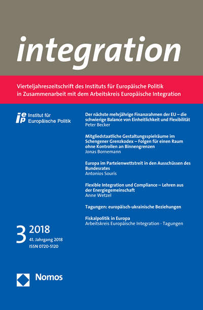 Cover der Ausgabe: integration Jahrgang 41 (2018), Heft 3